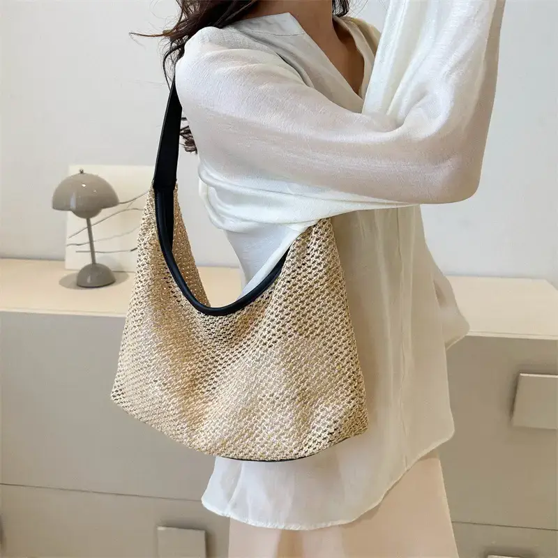 Straw Woven Shoulder Bag 2024 Summer Korean Style - Image 7