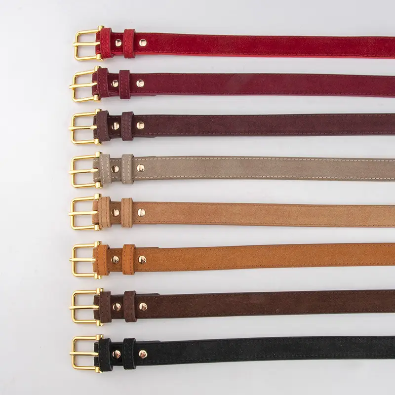 Red Frosted Genuine Leather Belt for Women - Image 11