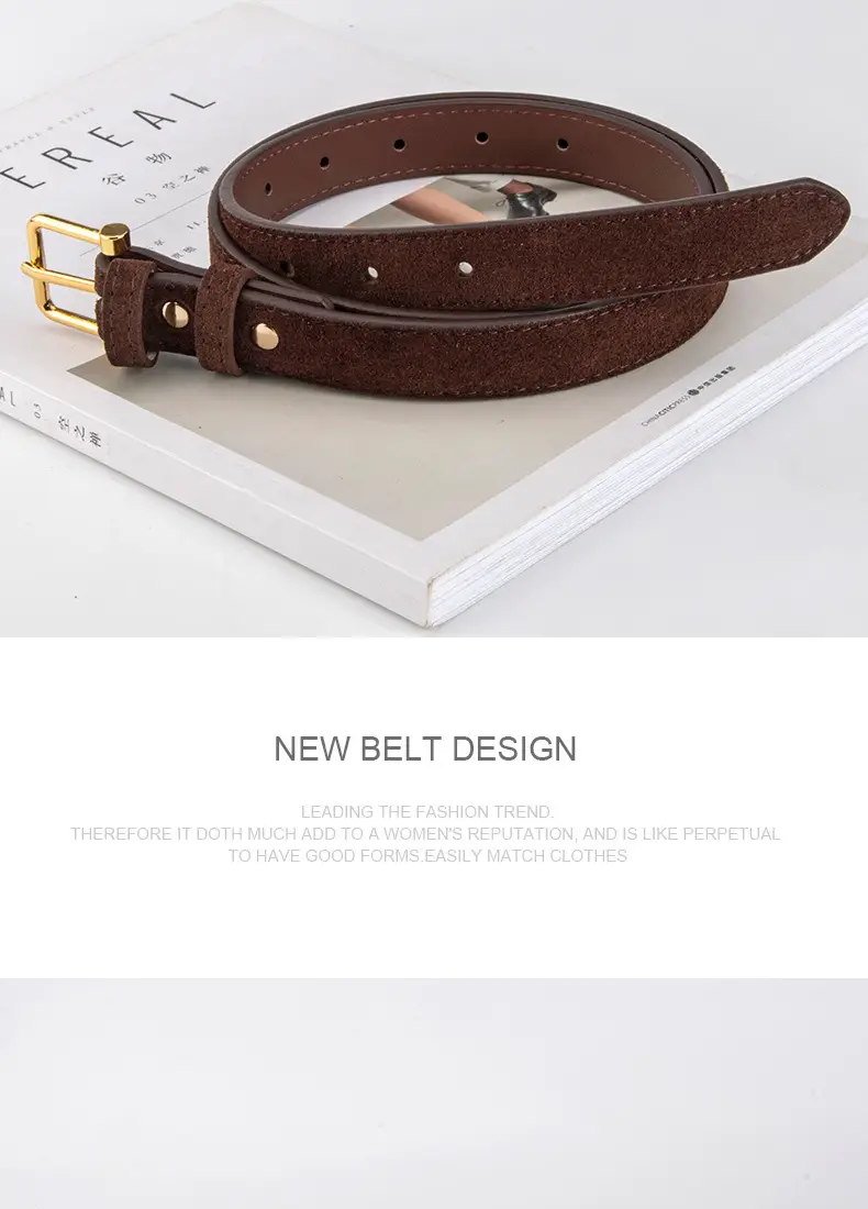 Red Frosted Genuine Leather Belt for Women — feature 10