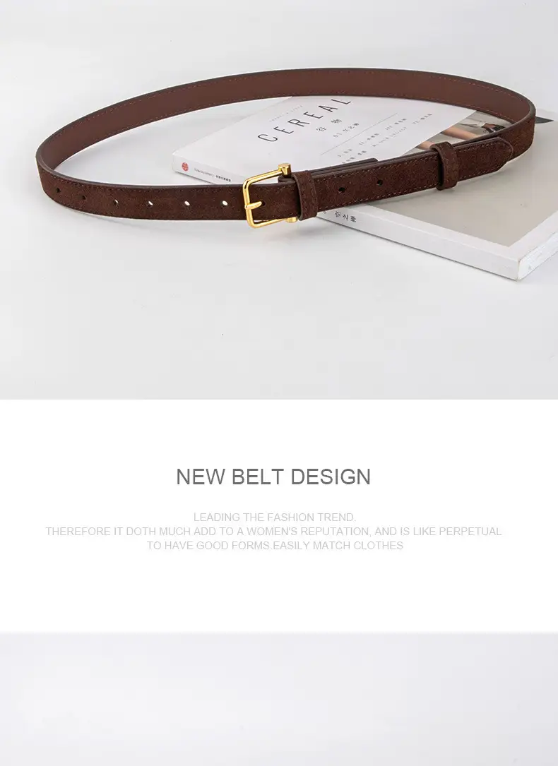 Red Frosted Genuine Leather Belt for Women — feature 11