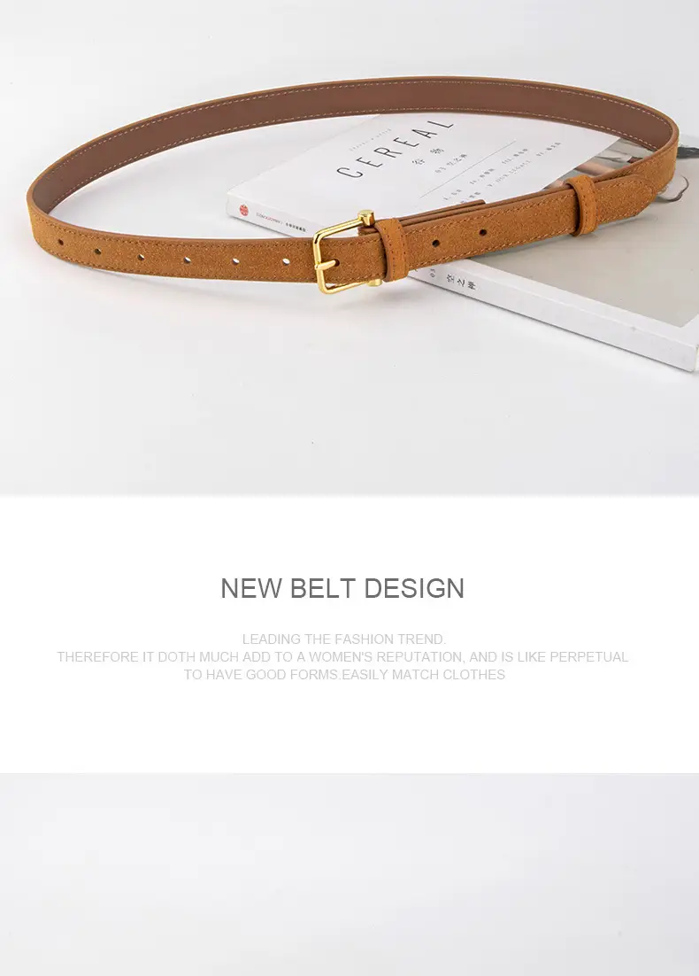 Red Frosted Genuine Leather Belt for Women — feature 13