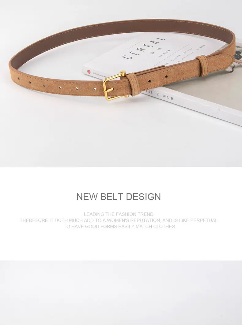 Red Frosted Genuine Leather Belt for Women — feature 14