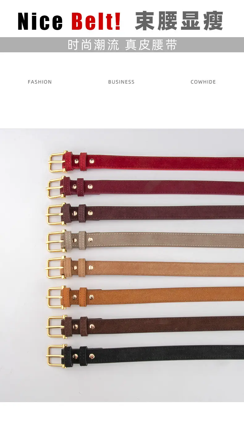 Red Frosted Genuine Leather Belt for Women — feature 3