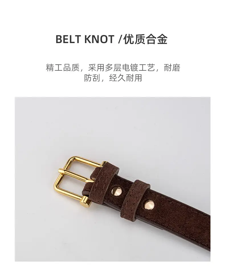 Red Frosted Genuine Leather Belt for Women — feature 6