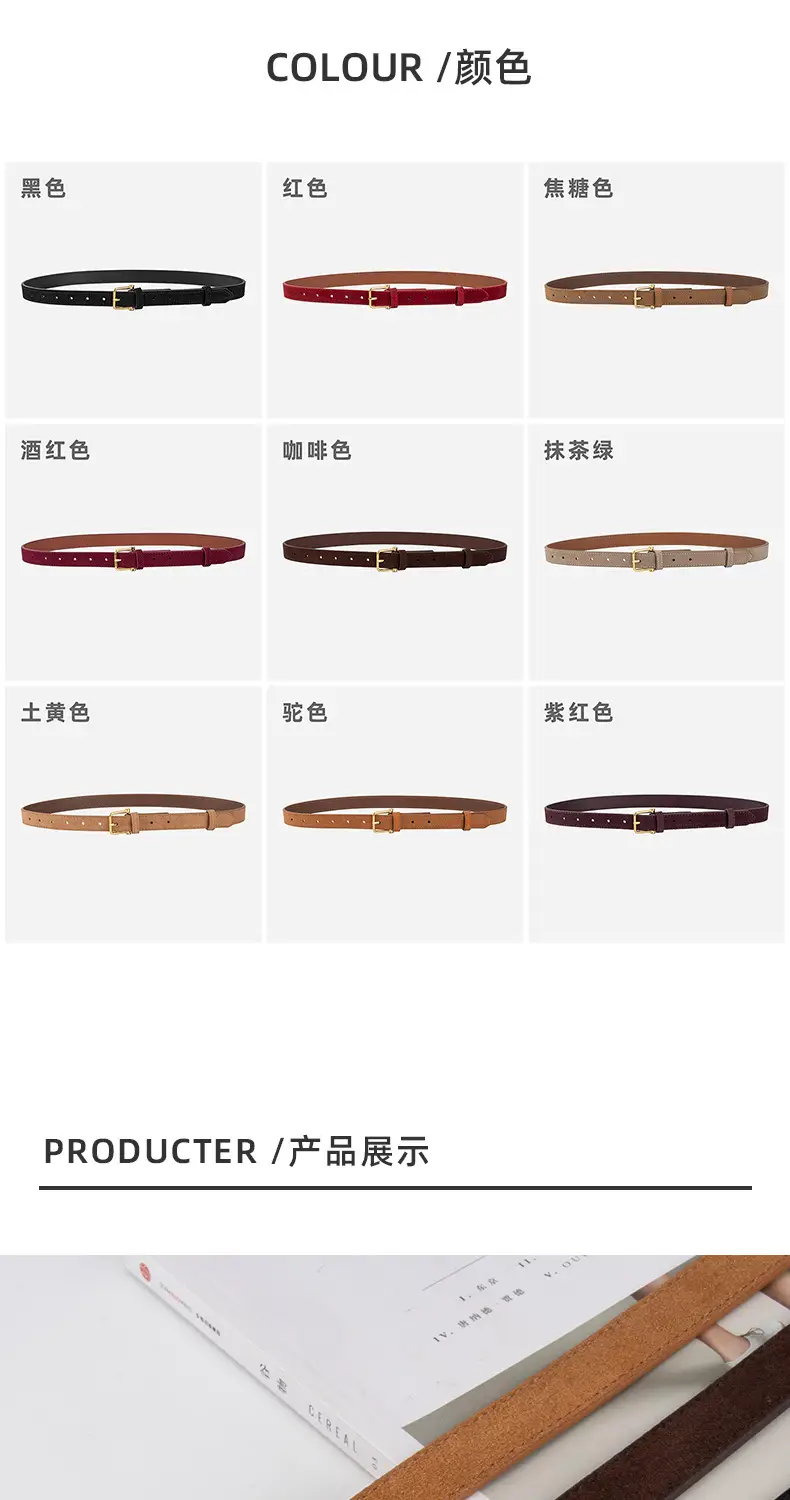 Red Frosted Genuine Leather Belt for Women — feature 8