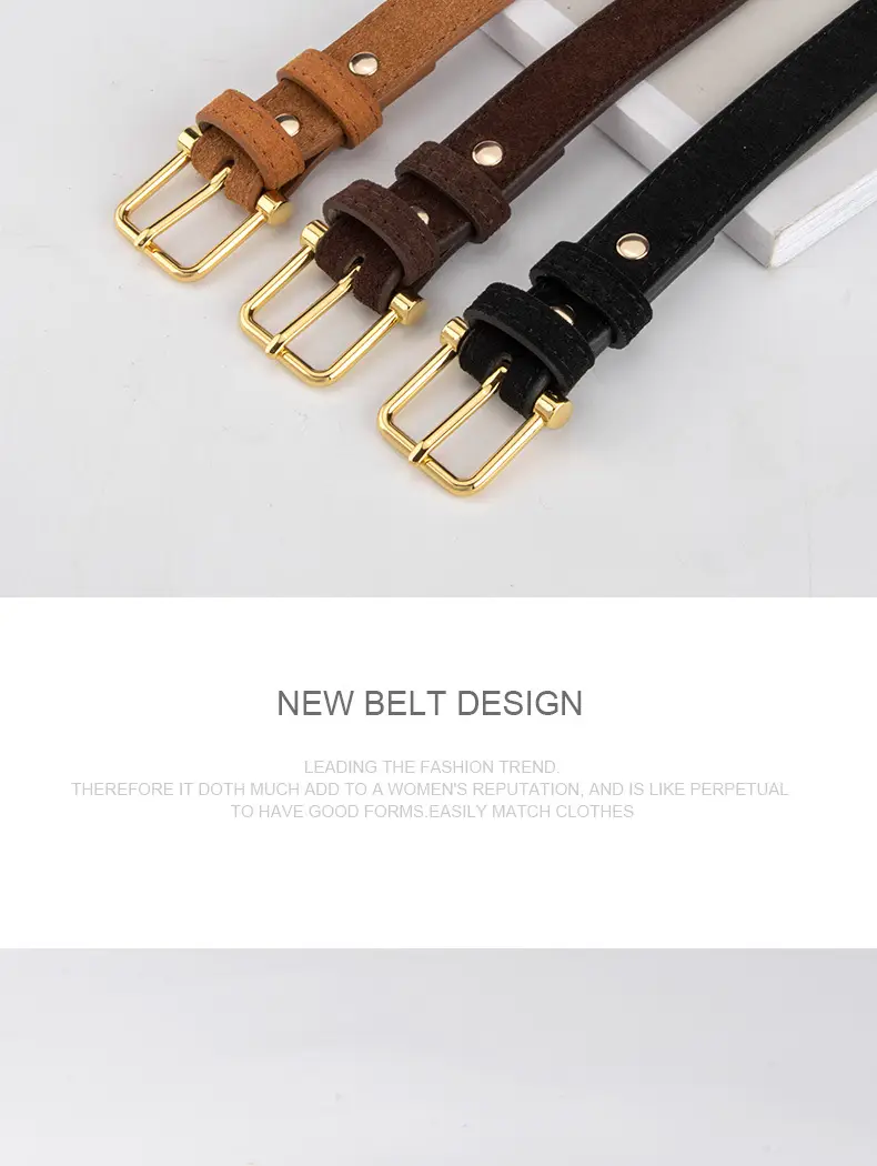 Red Frosted Genuine Leather Belt for Women — feature 9