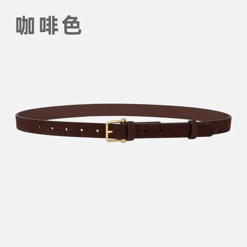 Red Frosted Genuine Leather Belt for Women - Image 5