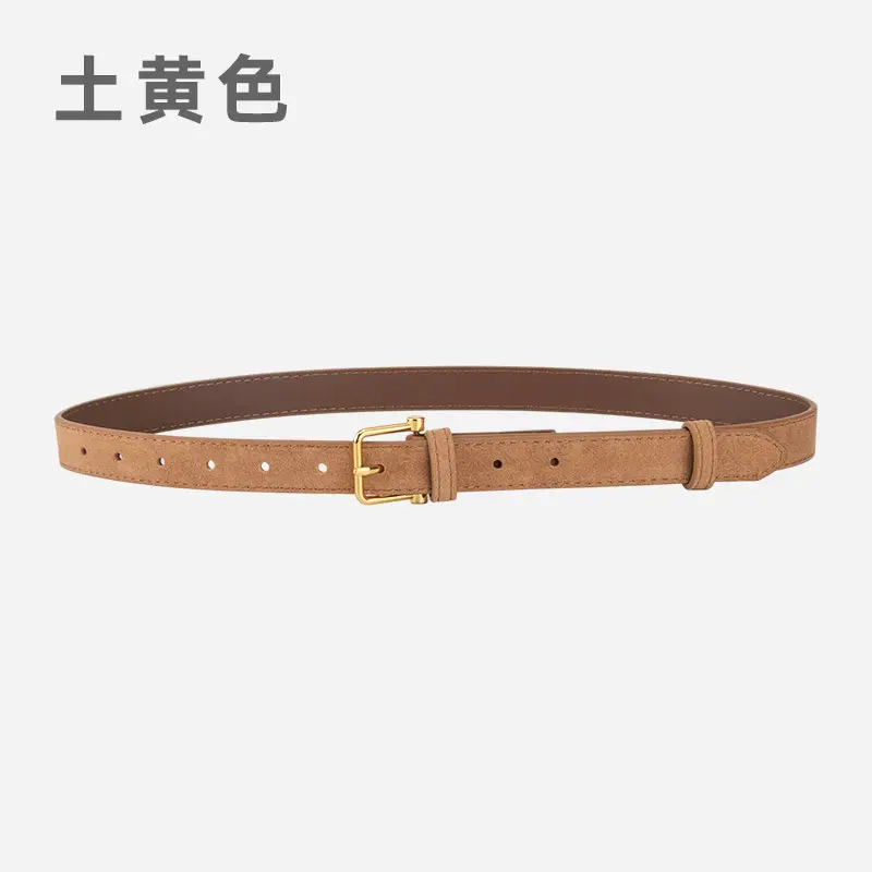 Red Frosted Genuine Leather Belt for Women - Image 7
