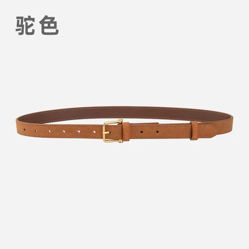Red Frosted Genuine Leather Belt for Women - Image 8