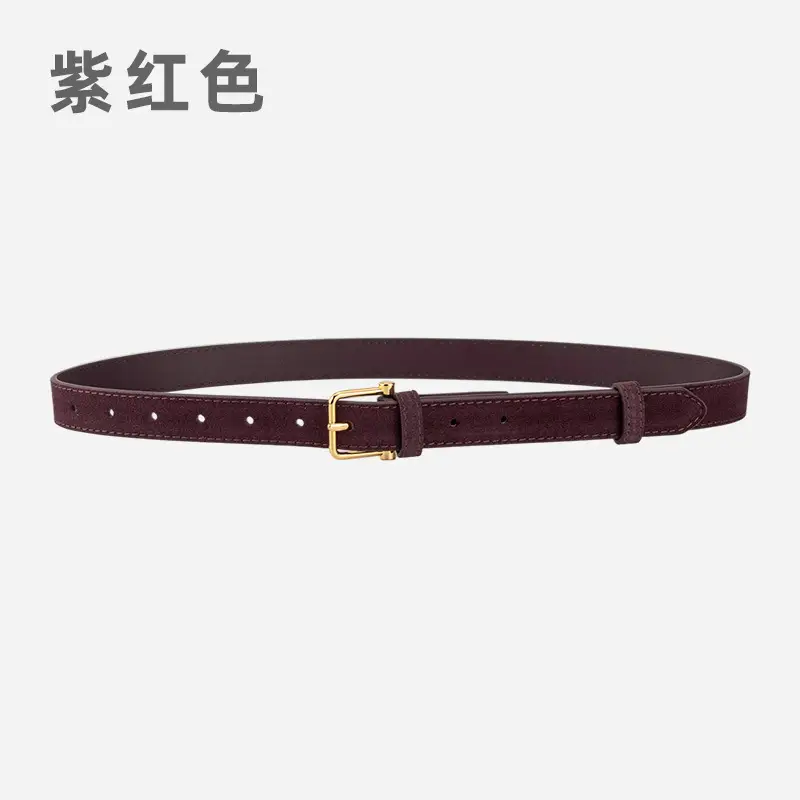 Red Frosted Genuine Leather Belt for Women - Image 9