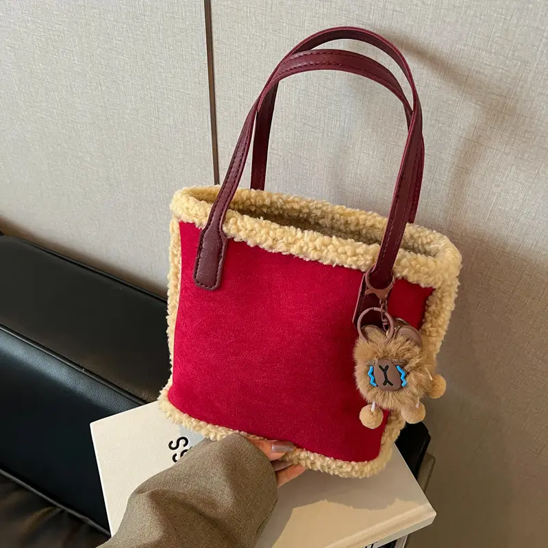 Lamb Wool Shoulder Bag Vintage Tassel Design