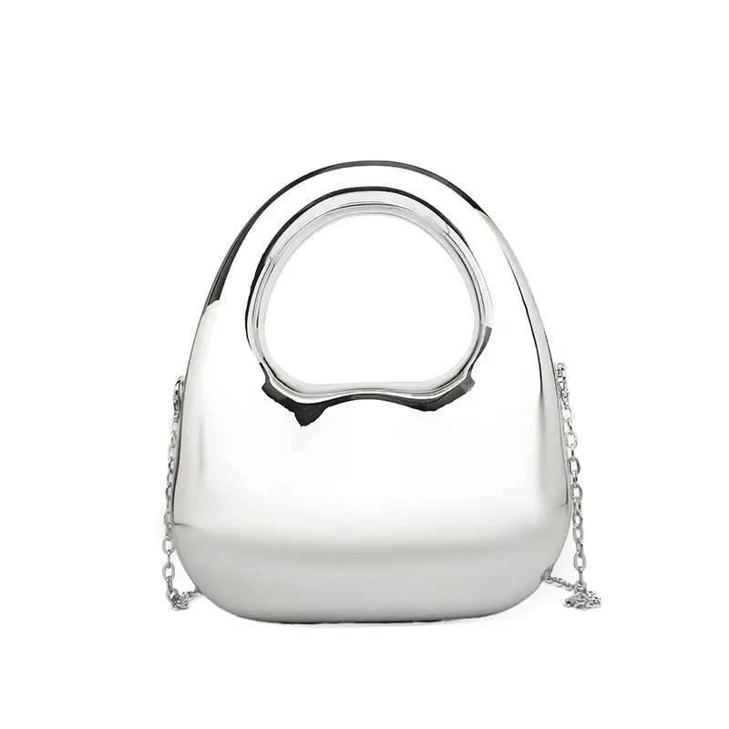 Gold Handbag with Mirror & Chain for Women