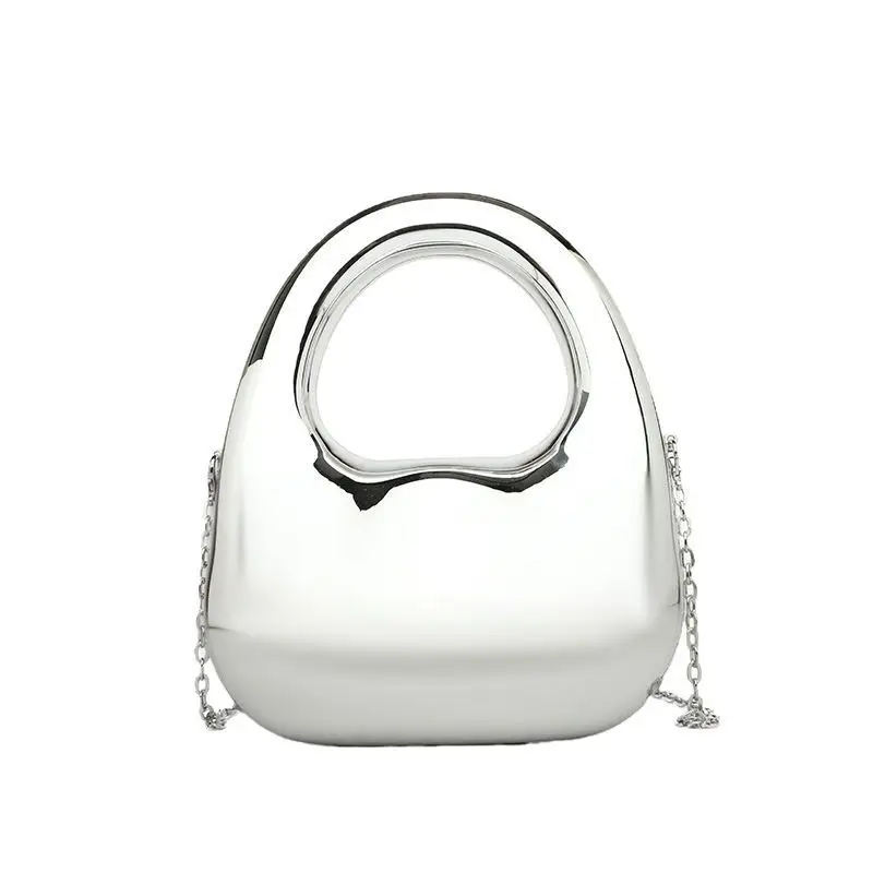Gold Handbag with Mirror & Chain for Women