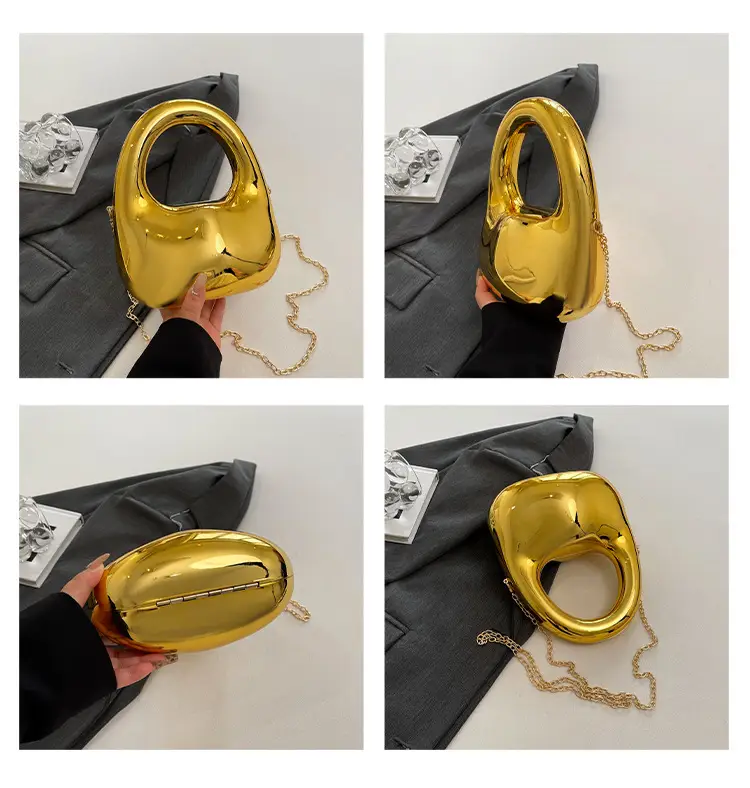 Gold Handbag with Mirror & Chain for Women — feature 12