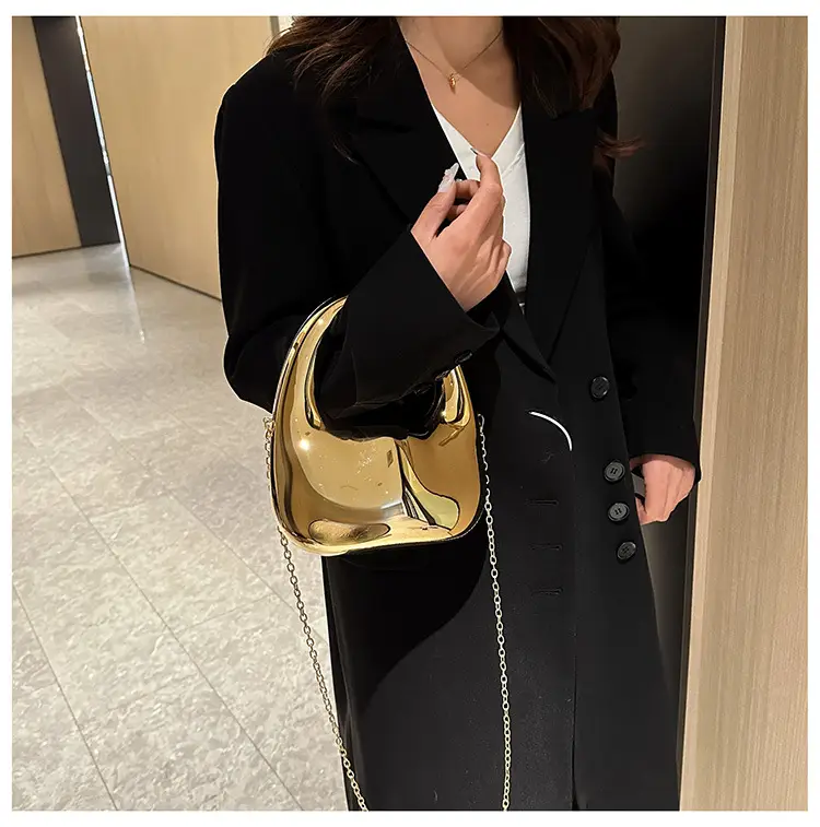 Gold Handbag with Mirror & Chain for Women — feature 13