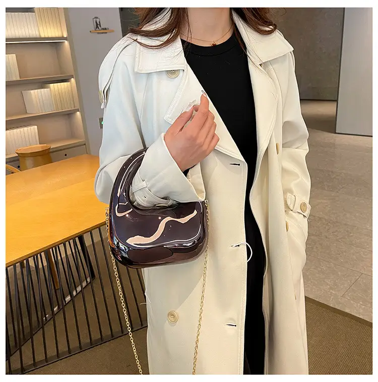 Gold Handbag with Mirror & Chain for Women — feature 14