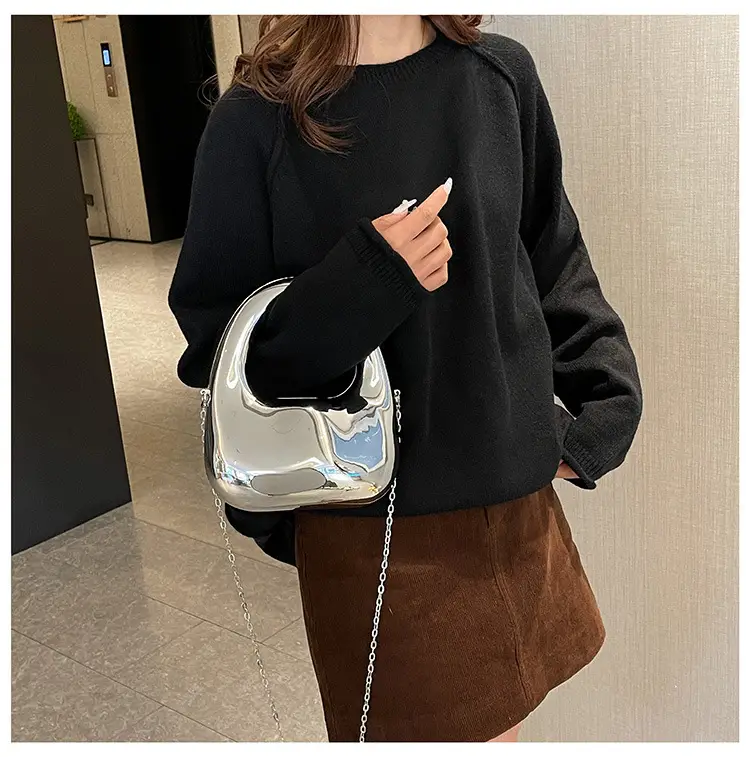 Gold Handbag with Mirror & Chain for Women — feature 15