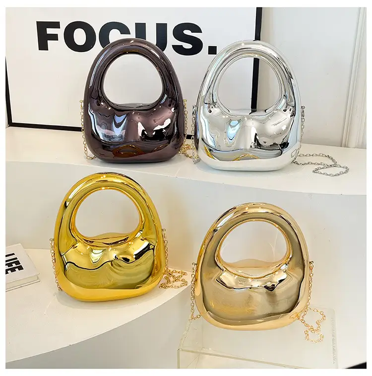 Gold Handbag with Mirror & Chain for Women — feature 16