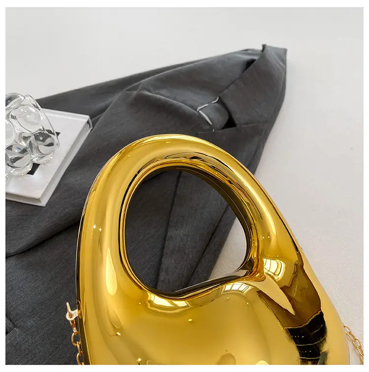 Gold Handbag with Mirror & Chain for Women — feature 17