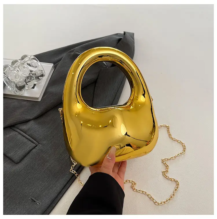 Gold Handbag with Mirror & Chain for Women — feature 19