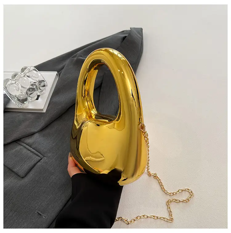 Gold Handbag with Mirror & Chain for Women — feature 22