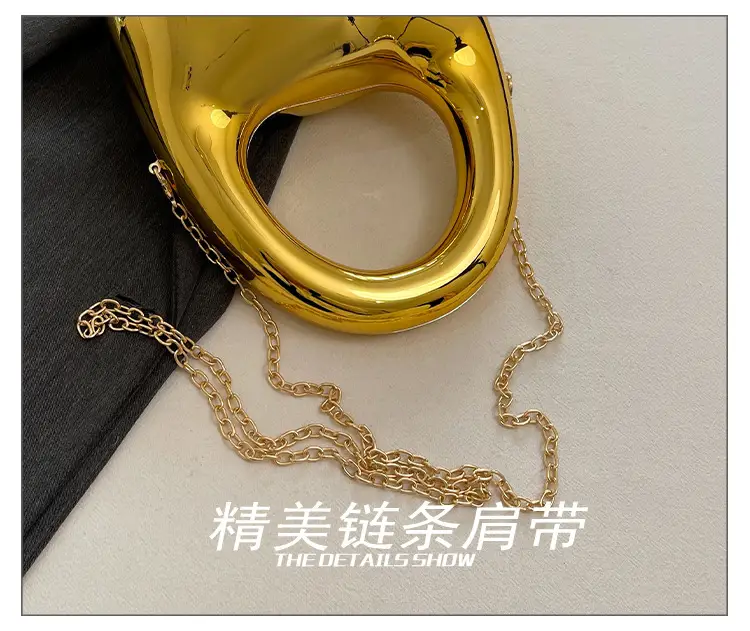 Gold Handbag with Mirror & Chain for Women — feature 6