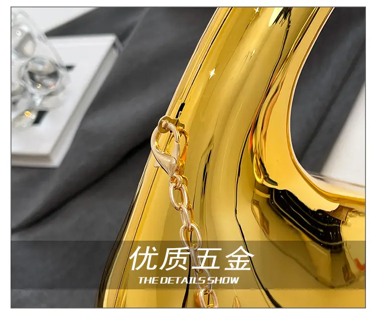 Gold Handbag with Mirror & Chain for Women — feature 7