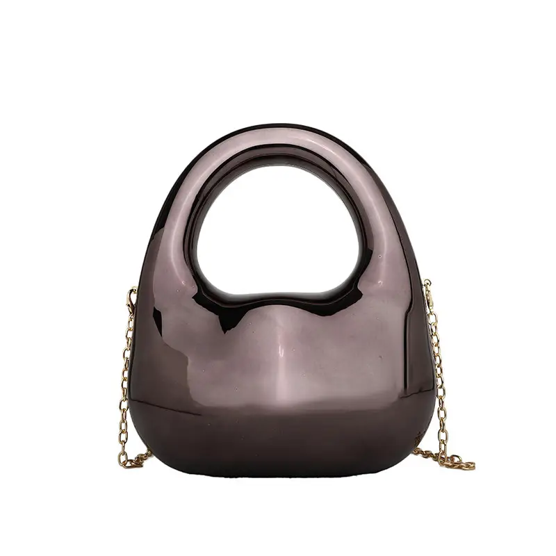 Gold Handbag with Mirror & Chain for Women