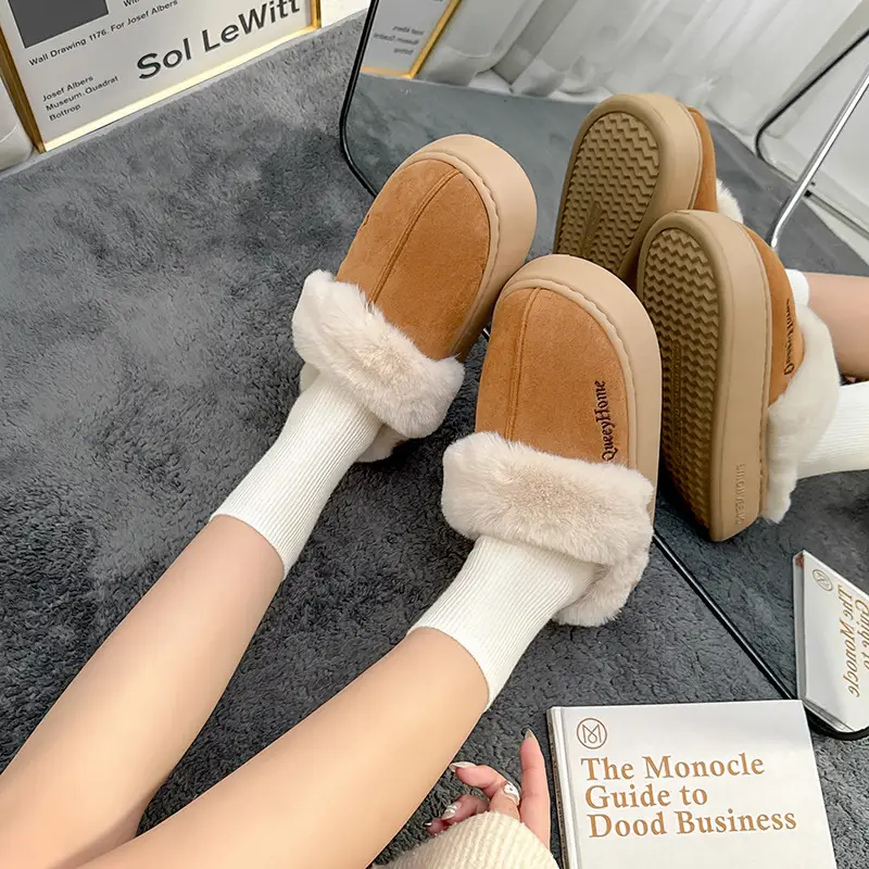 2025 New Style Closed-Toe Cotton Slippers for Women, Autumn and Winter Thick-Soled Non-Slip Flip-Top Indoor Home Warm Cotton Slippers for Men - Image 6