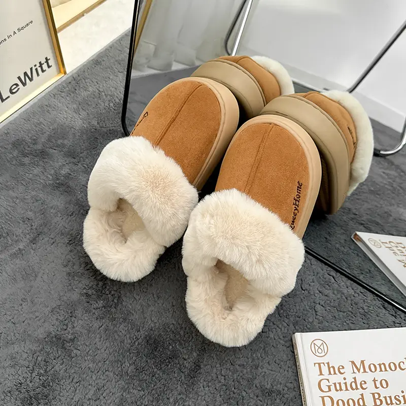 2025 New Style Closed-Toe Cotton Slippers for Women, Autumn and Winter Thick-Soled Non-Slip Flip-Top Indoor Home Warm Cotton Slippers for Men - Image 7