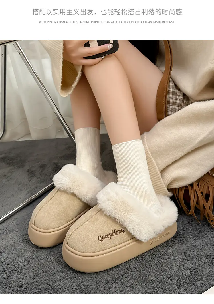 2025 New Style Closed-Toe Cotton Slippers for Women, Autumn and Winter Thick-Soled Non-Slip Flip-Top Indoor Home Warm Cotton Slippers for Men — feature 15