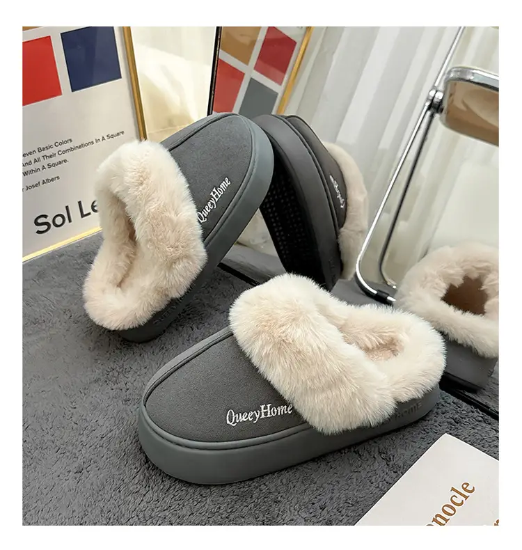 2025 New Style Closed-Toe Cotton Slippers for Women, Autumn and Winter Thick-Soled Non-Slip Flip-Top Indoor Home Warm Cotton Slippers for Men — feature 6