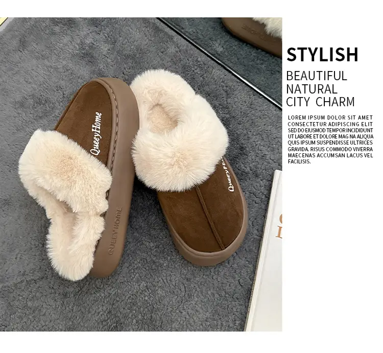 2025 New Style Closed-Toe Cotton Slippers for Women, Autumn and Winter Thick-Soled Non-Slip Flip-Top Indoor Home Warm Cotton Slippers for Men — feature 7