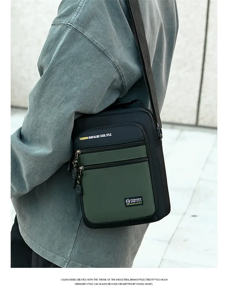 Men's Waterproof Crossbody Bag Green Black 2026 — feature 13