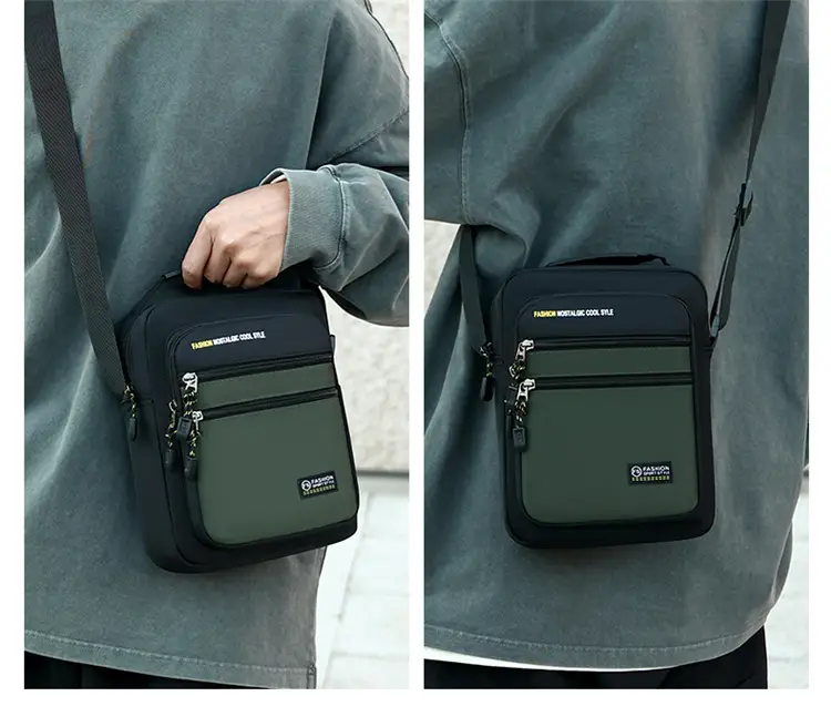 Men's Waterproof Crossbody Bag Green Black 2026 — feature 15