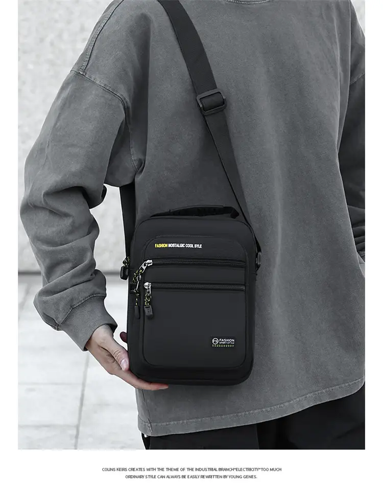 Men's Waterproof Crossbody Bag Green Black 2026 — feature 17
