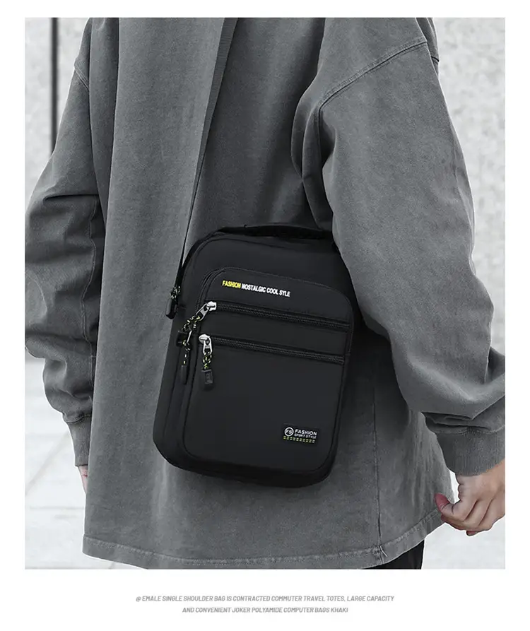 Men's Waterproof Crossbody Bag Green Black 2026 — feature 18
