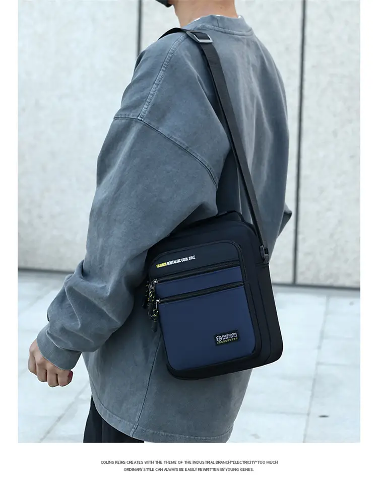 Men's Waterproof Crossbody Bag Green Black 2026 — feature 9