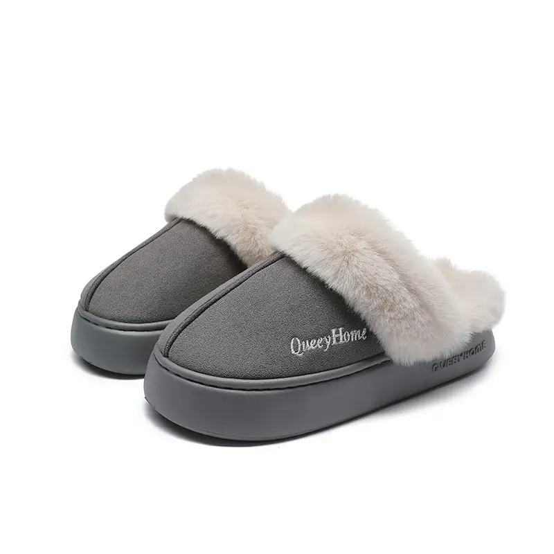 Plush Cotton Slippers for Women, Autumn and Winter Warm 2025 New Model, Indoor Home Non-Slip Thick-Soled Slippers with a Soft Cushioning Feel, Closed-Toe Cotton Slippers for Men - Image 9