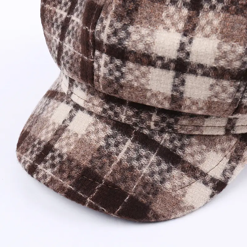 New Vintage Plaid Duck Tongs Woolen Cap for Kids - Image 7