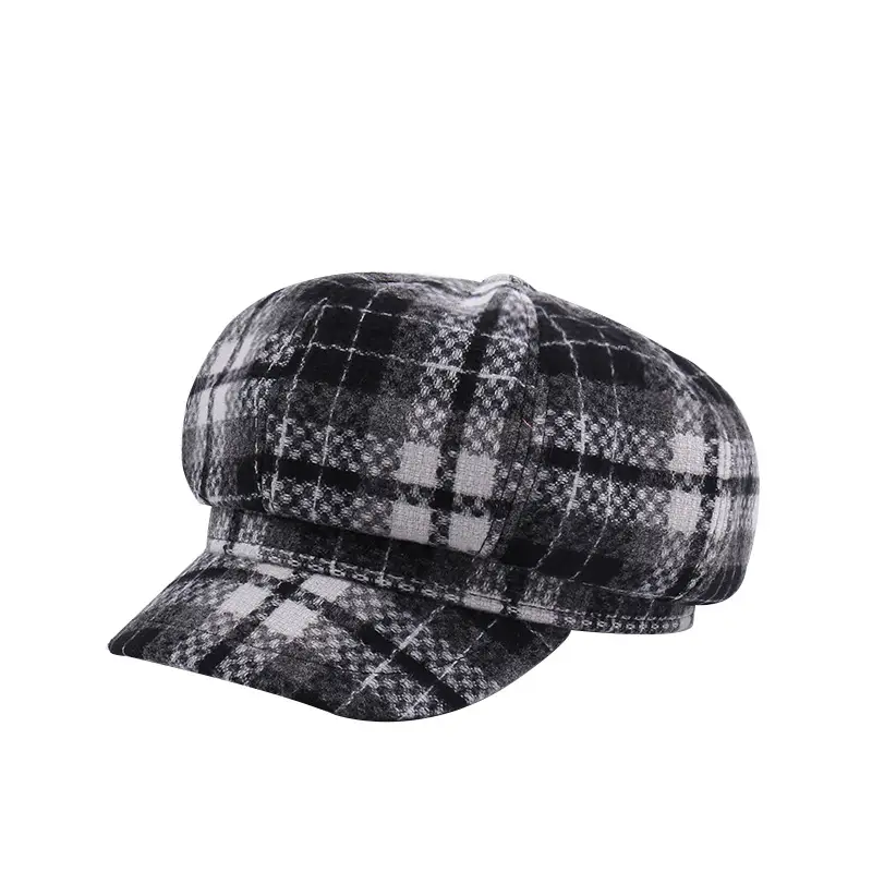 New Vintage Plaid Duck Tongs Woolen Cap for Kids - Image 8