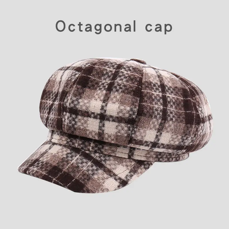 New Vintage Plaid Duck Tongs Woolen Cap for Kids - Image 3