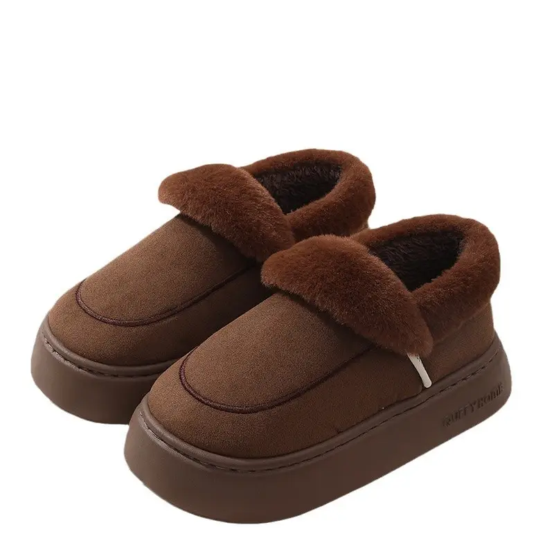 Cotton Slippers for Women Winter 2025 New Style Indoor Home Non-Slip Thick-Soled Warm Plush Cotton Shoes for Men