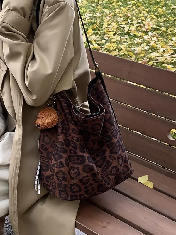 Leopard Print Shoulder Bag Brown New Fashion 2024 - Image 7