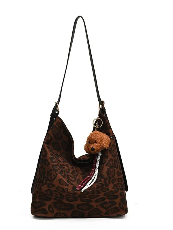 Leopard Print Shoulder Bag Brown New Fashion 2024 - Image 9