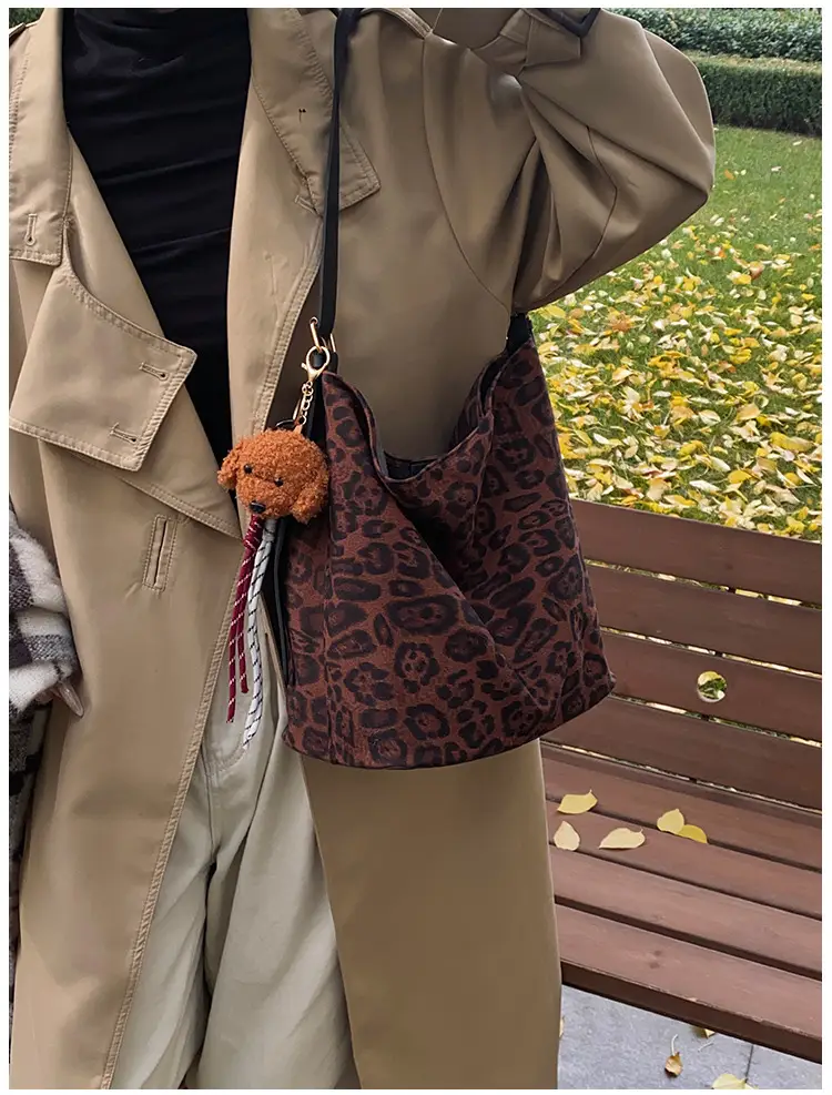 Leopard Print Shoulder Bag Brown New Fashion 2024 — feature 9