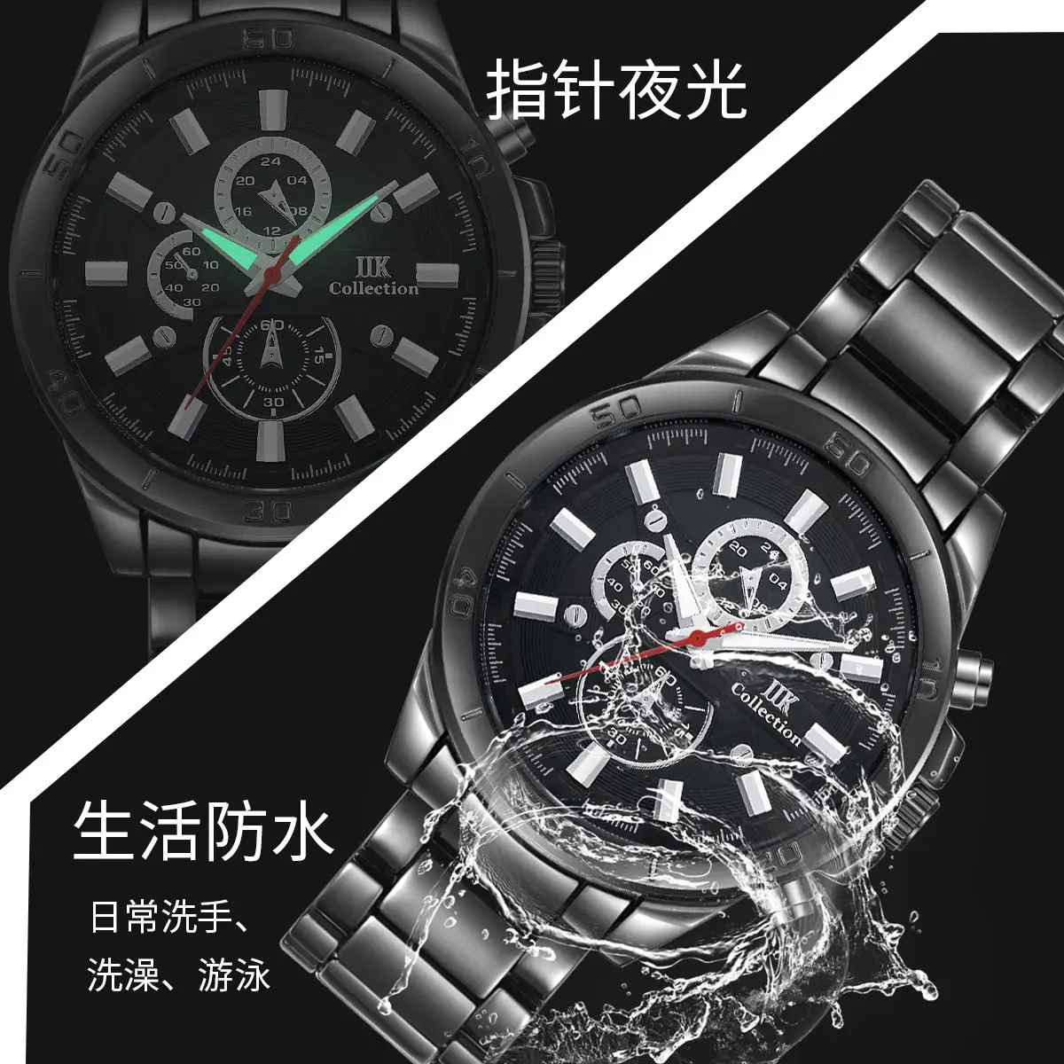 Men's Quartz Chronograph Watch Silver Alloy Waterproof - Image 8
