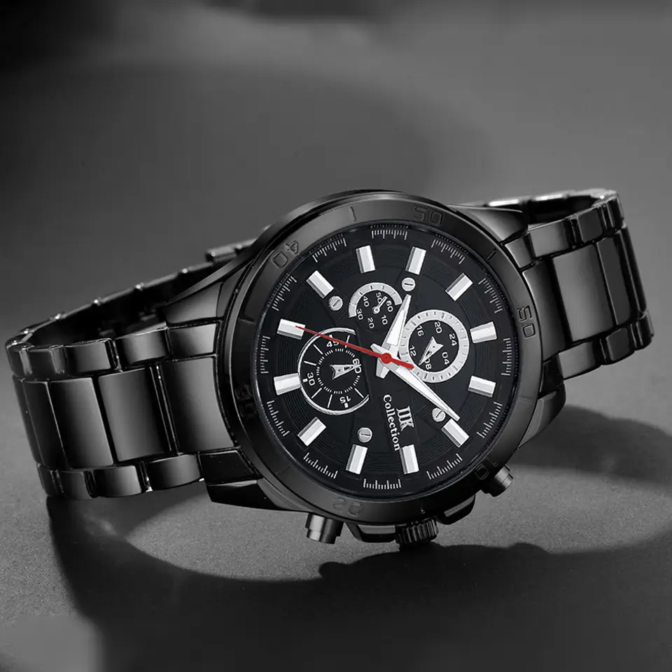 Men's Quartz Chronograph Watch Silver Alloy Waterproof - Image 9