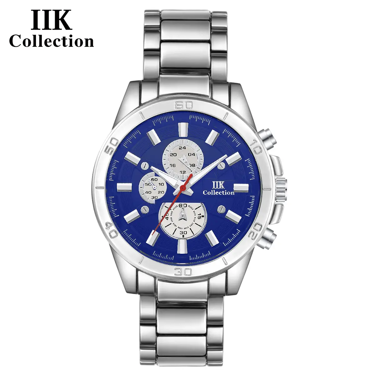 Men's Quartz Chronograph Watch Silver Alloy Waterproof - Image 3