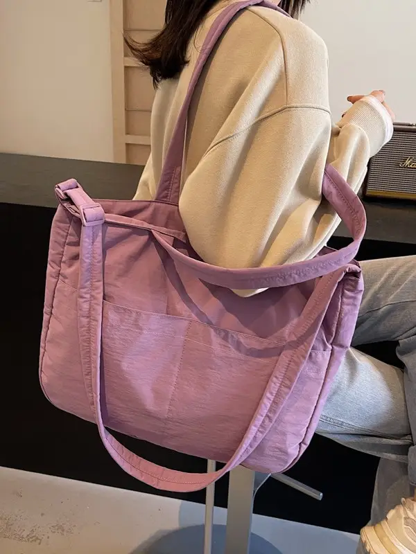 Light Pink Crossbody Tote Bag for Women Autumn Winter - Image 9